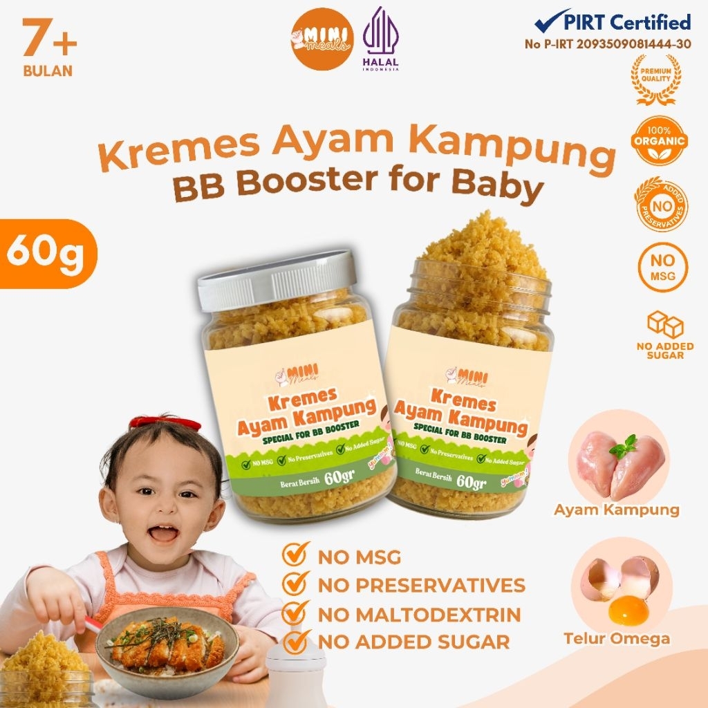 

Kremes Ayam Kampung Minimeals Premium Kremesan Mpasi Kremes Non MSG Kremes untuk Anak GTM BB Booster Kremesan Protein Kremes Anti GTM Snack Mpasi Makanan Mpasi Kremes Ayam Sehat Keluarga