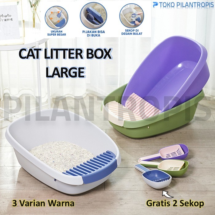 LITTER BOX KUCING JUMBO TEMPAT PUP KUCING LITER BOX KOTAK BAK PASIR KUCING JUMBO