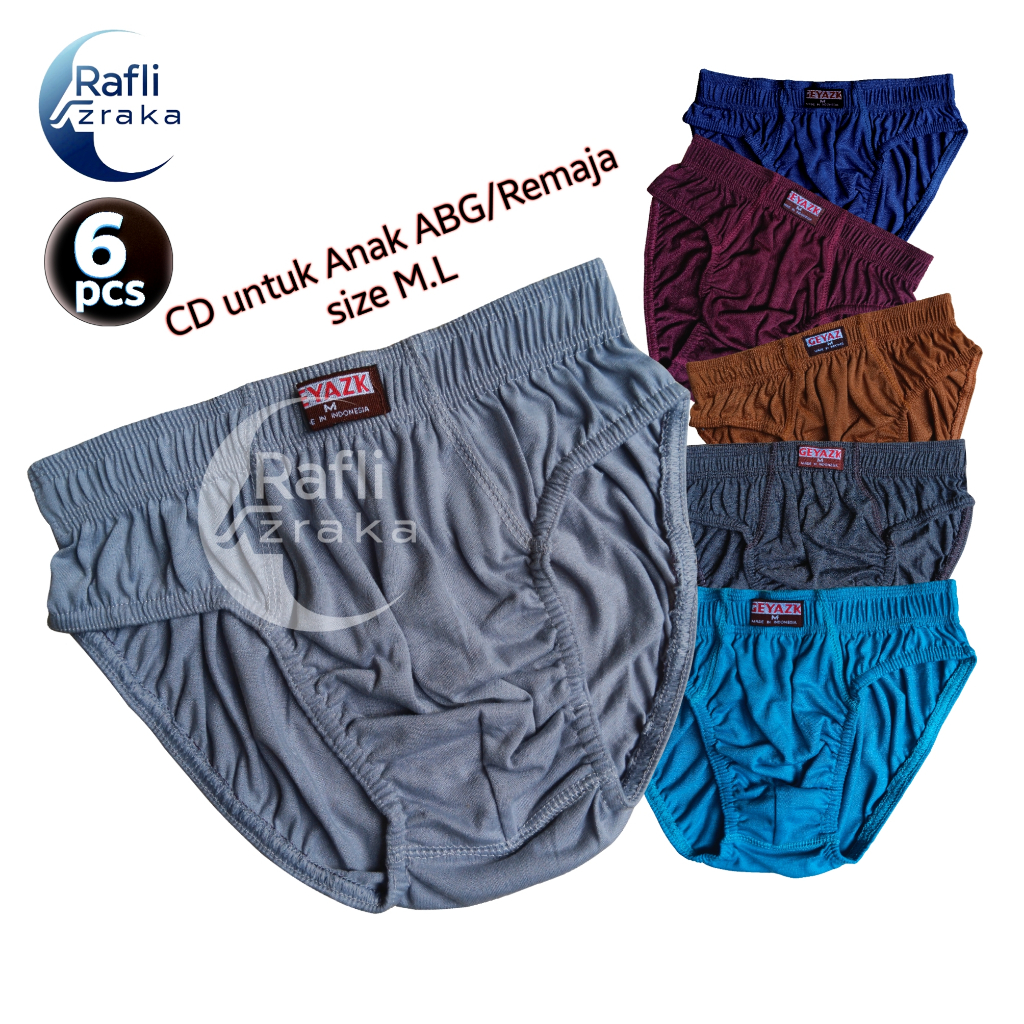 6pcs celana dalam anak laki remaja ABG katun tebal dan lembut pakaian dalaman anak cowok