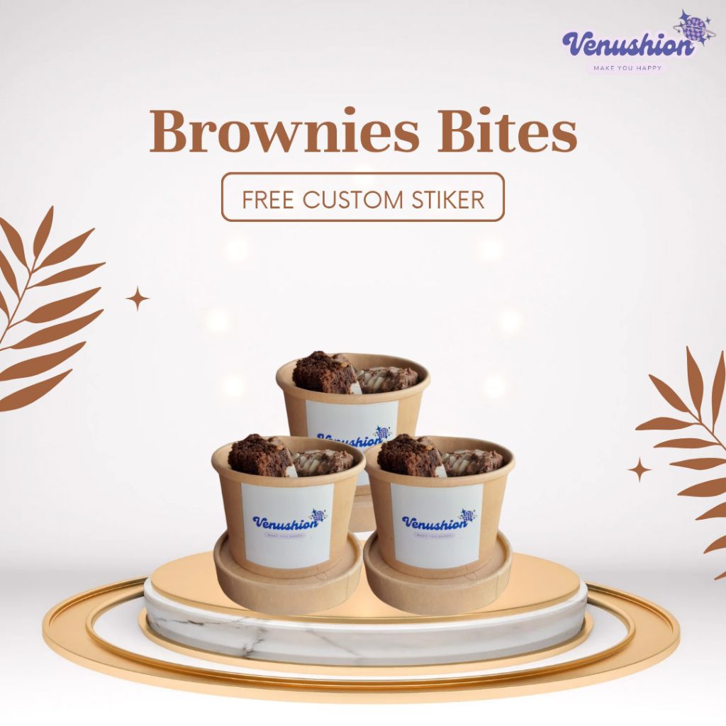 

Brownies Bites Cup in jar 16oz 12oz 8oz Hampers Lebaran Natal Tahun Baru