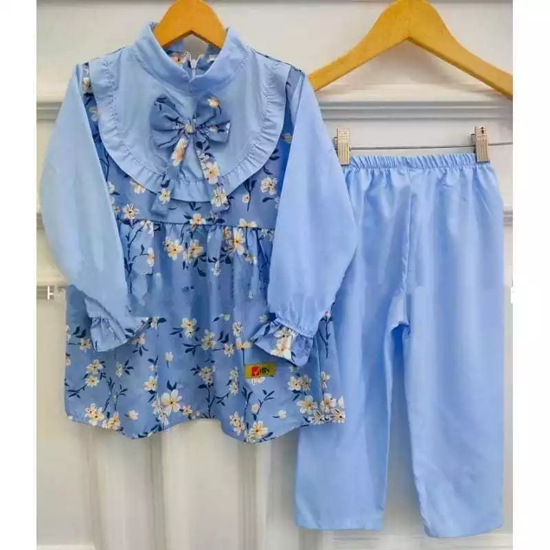 Baju Setelan Muslim Anak Terbaru One set anak Perempuan Queensha one set pita untuk 1-8 thn by Mysha