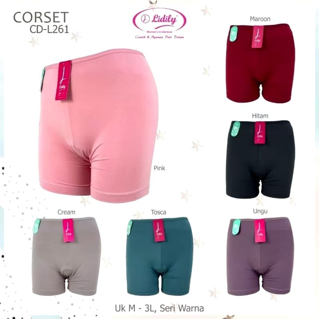 Celana Short Stretch Lydyly Super Soft 261 | CD Hot pant Boxer Lidily | Celana Dalam Wanita Segiempa