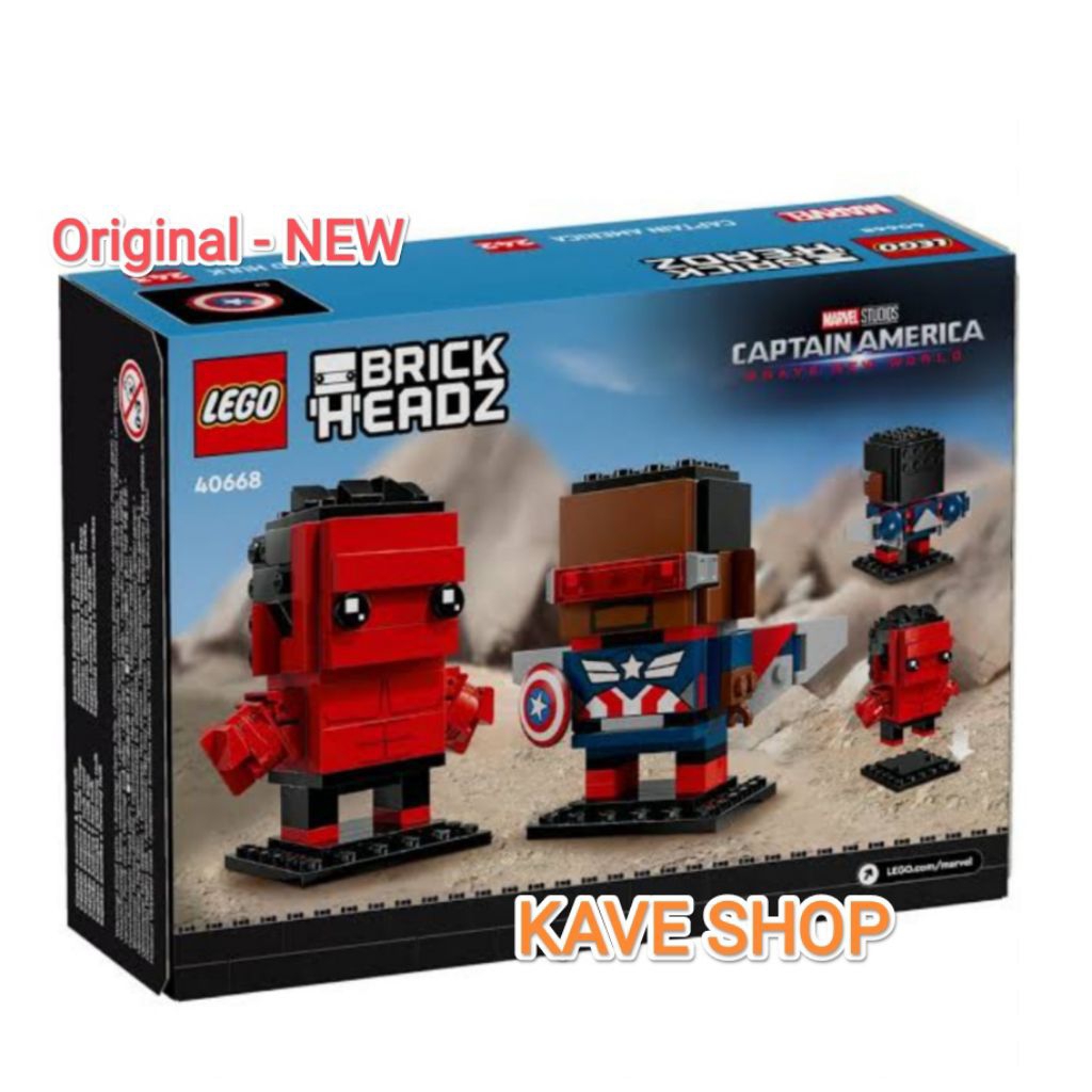 LEGO 40668 Brickheadz Brick Headz : Captain America & Red Hulk