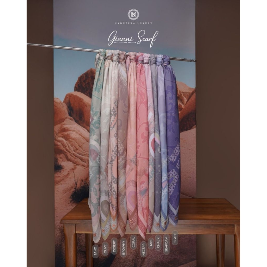 Nadheera Luxury | Kerudung Terbaru Gianni Scarf Motif