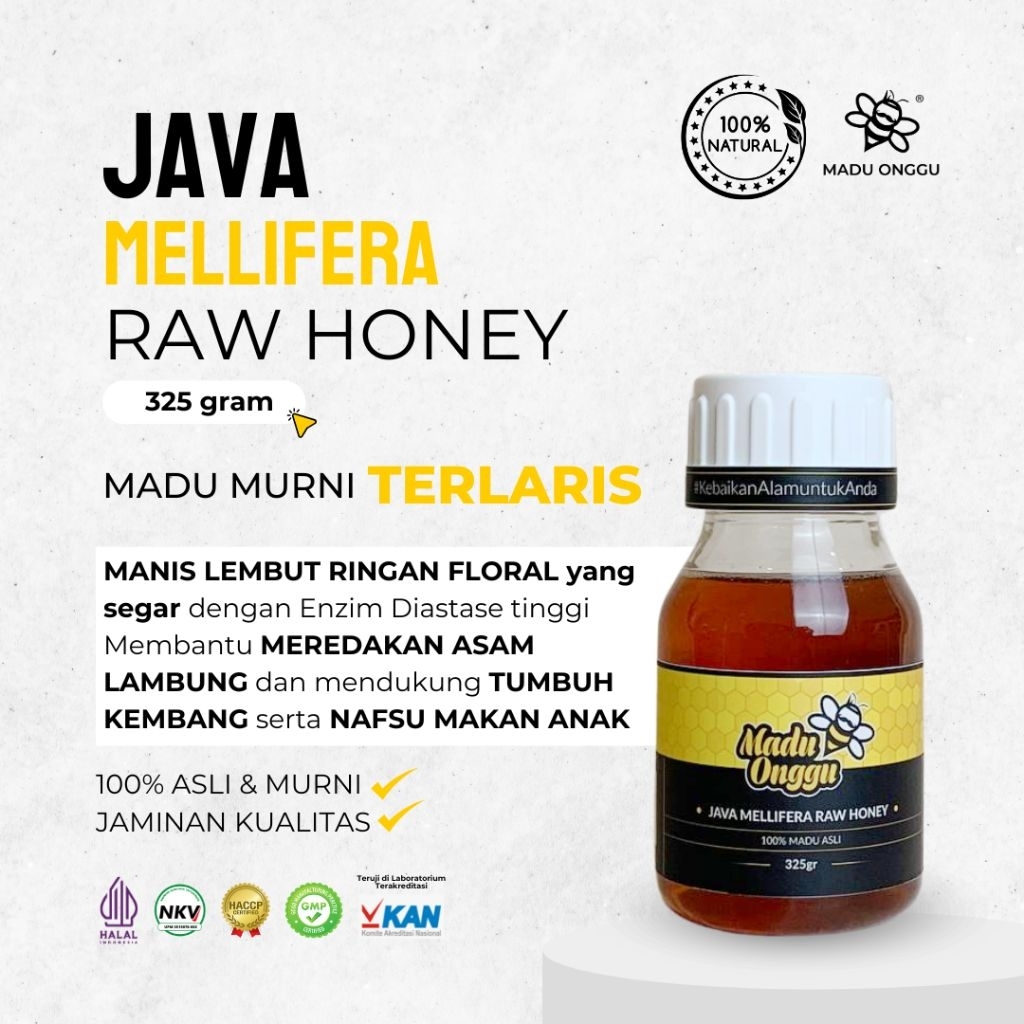 

Madu Murni Madu Onggu Java Mellifera Raw Honey 325gr 100% Nektar Alami Tanpa Pengolahan Apapun