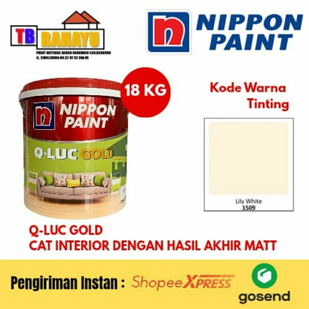 Nippon Paint Qluc Gold Tinting 1509 Lily White - 18 Kg