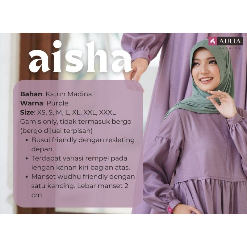 GAMIS POLOS AULIA / GAMIS DAILY AULIA / GAMIS SET HIJAB AULIA PAMELA EMERALD / GAMIS AULIA AISHA PUR