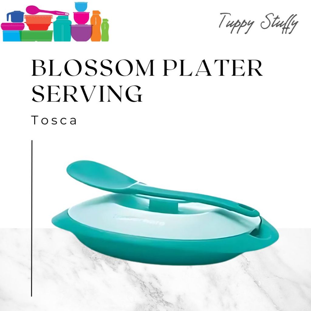 Tupperware Blossom Platter Serving set (1)-Tosca|Wadah lauk,sayur Ori Tupperware|Prasmanan ori