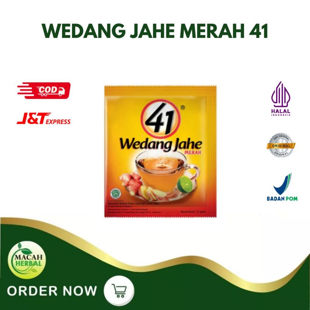

MACAH HERBAL - WEDANG JAHE MERAH 41 - SUSU JAHE 41 MINUMAN KESEHATAN ISI 10 SACHET
