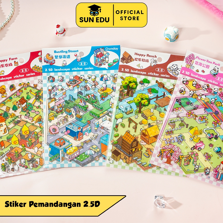 

2.5D Dekorasi Ruangan Landscape Sticker Lucu Satisfying DIY / STICKER 3D Premium Decoration Creative Mainan Anak Lucu Viral