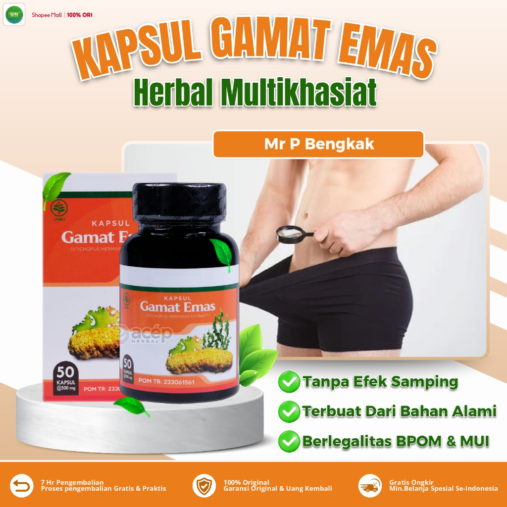 Kapsul Gamat Emas Obati Mr P Bengkak Buah Zakar Bengkak Hernia Turun Berok Benjolan Kutil Kelamin