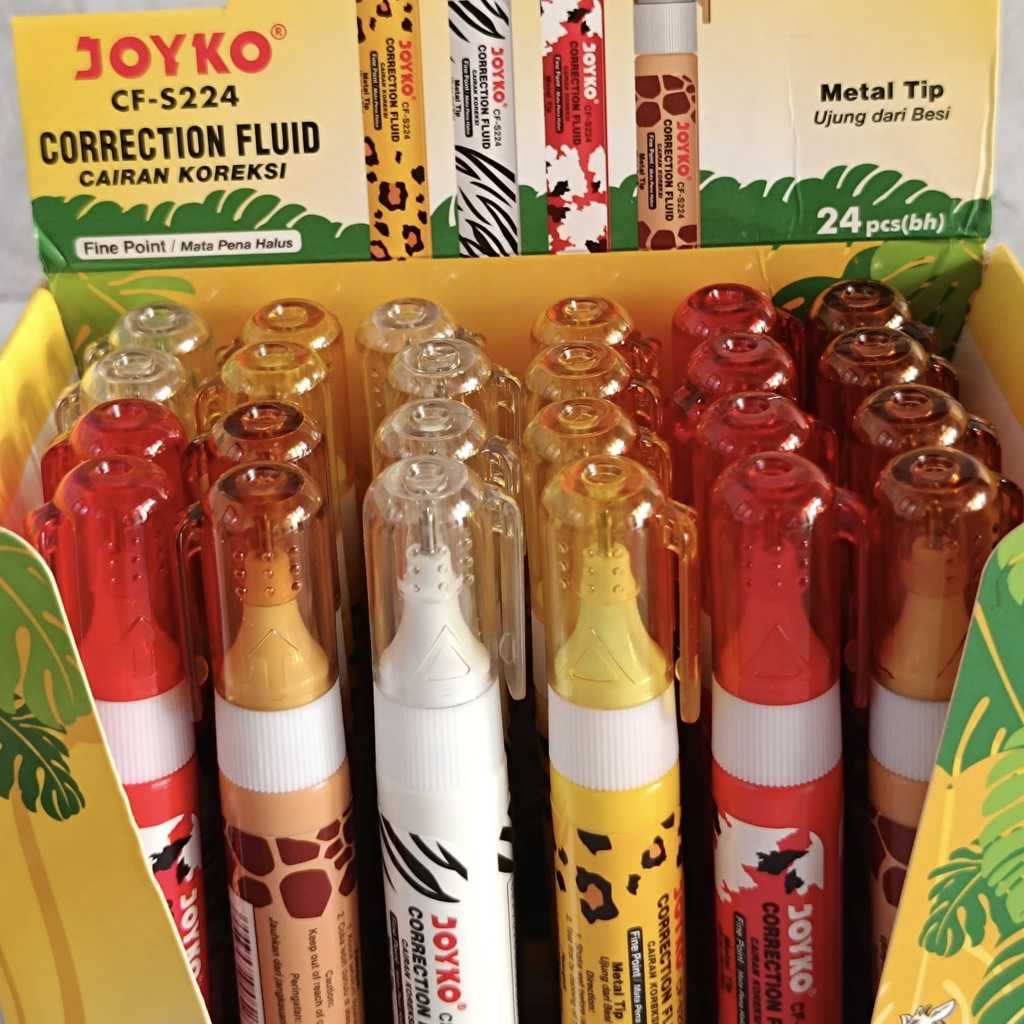 

SATU PACK ( 24 BIJI ) Tip-Ex Cairan Koreksi Stipo Cair Animal Jokyo Cf-S224