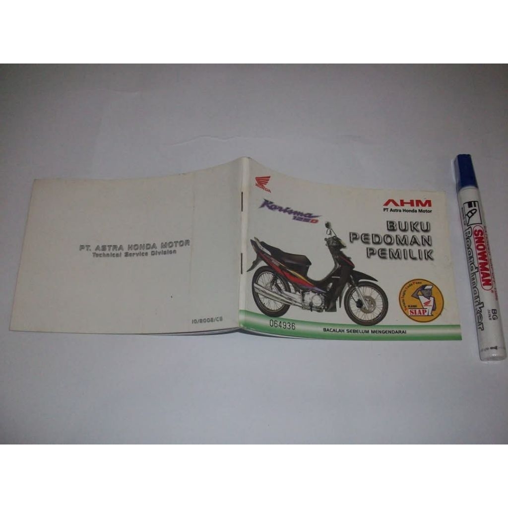 HONDA KARISMA ~ BUKU PEDOMAN PEMILIK ~ TERBIT 2002