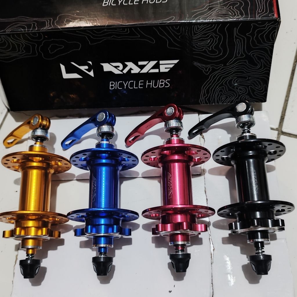 Hub depan Raze Bearing Freehub Sepeda QR 100mm 32 Hole 36 Hole - Balck