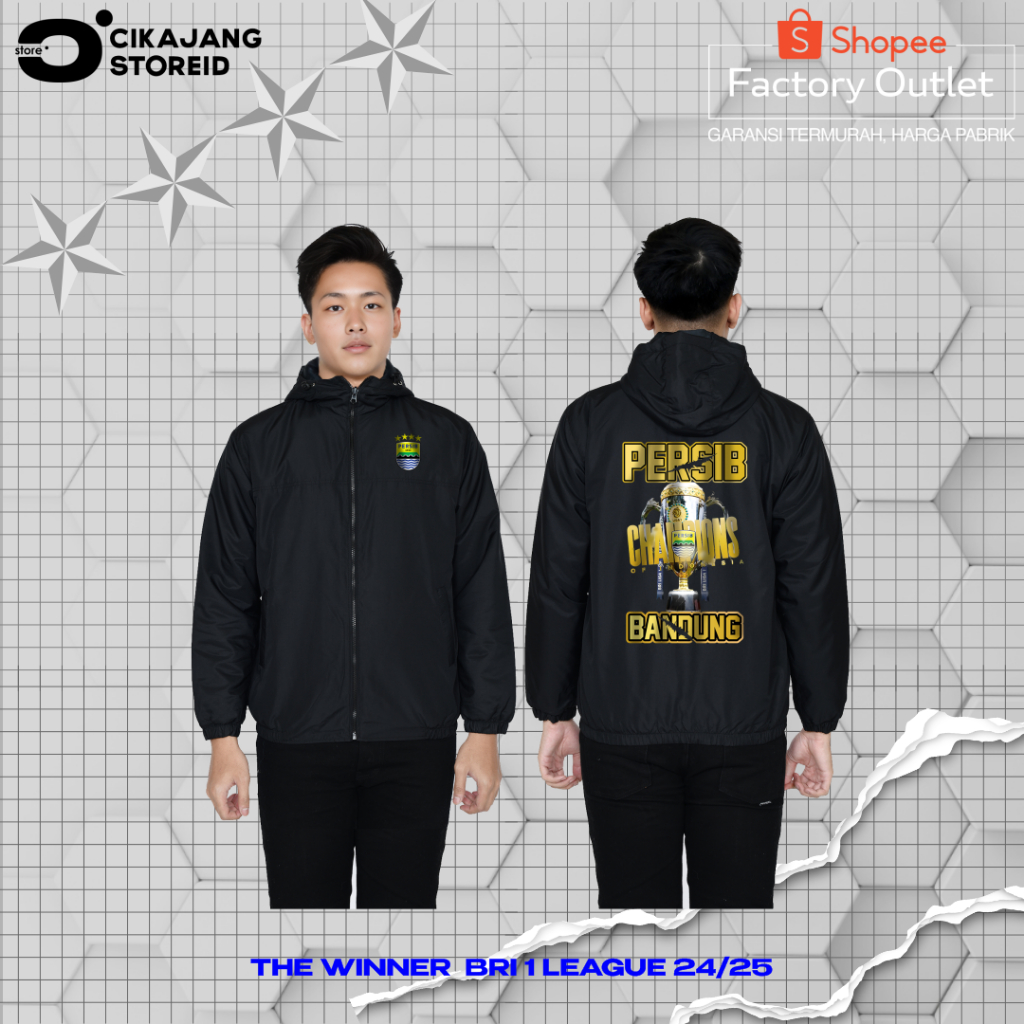 JAKET PERSIB PIALA CHAMPION | JAKET PERSIB TERBARU BINTANG 4 | JAKET PARASUT HANGAT