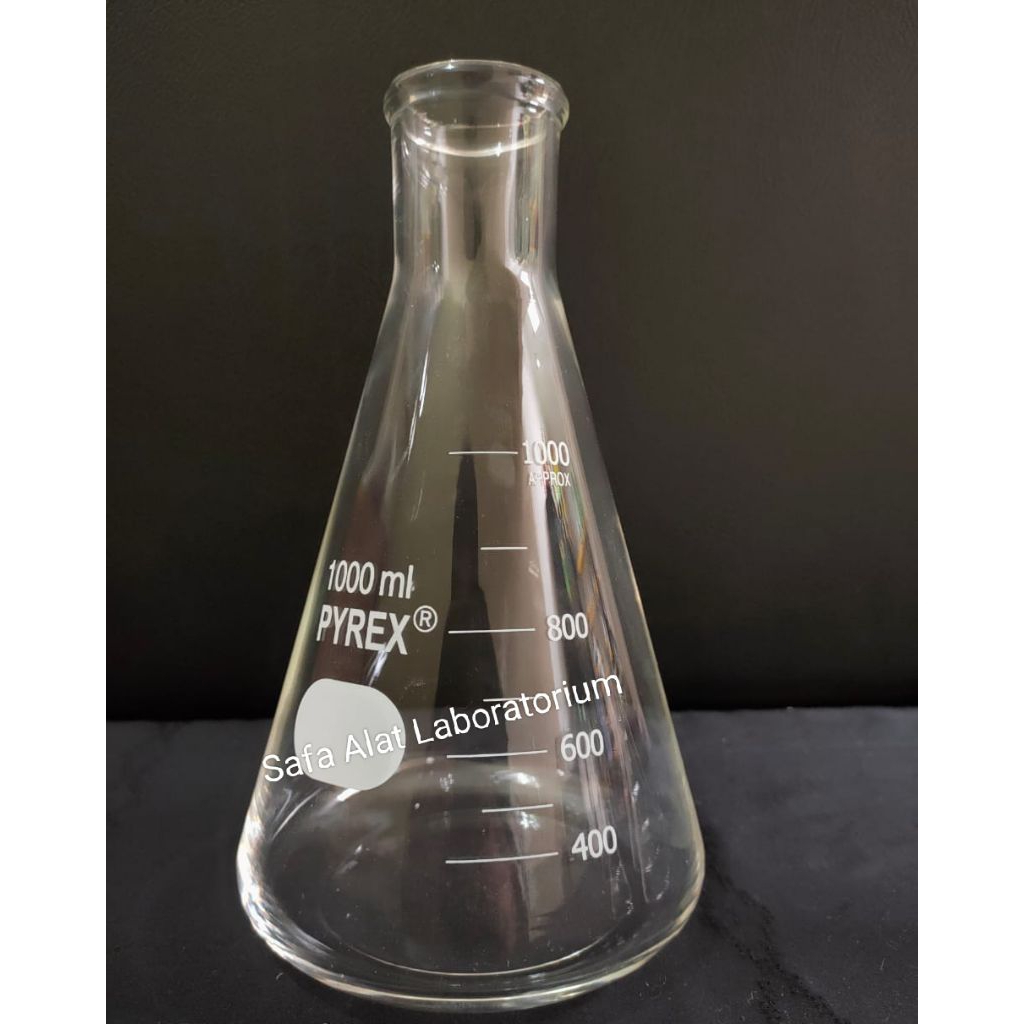 Erlenmeyer Flask 1000ml Pyrex Labu Erlenmeyer Pyrex