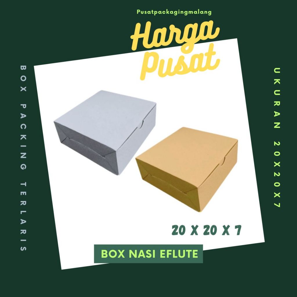 

Kardus Nasi eflute 20x20x7 Box Dus Packing Kotak Kemasan Karton Pizza Souvenir