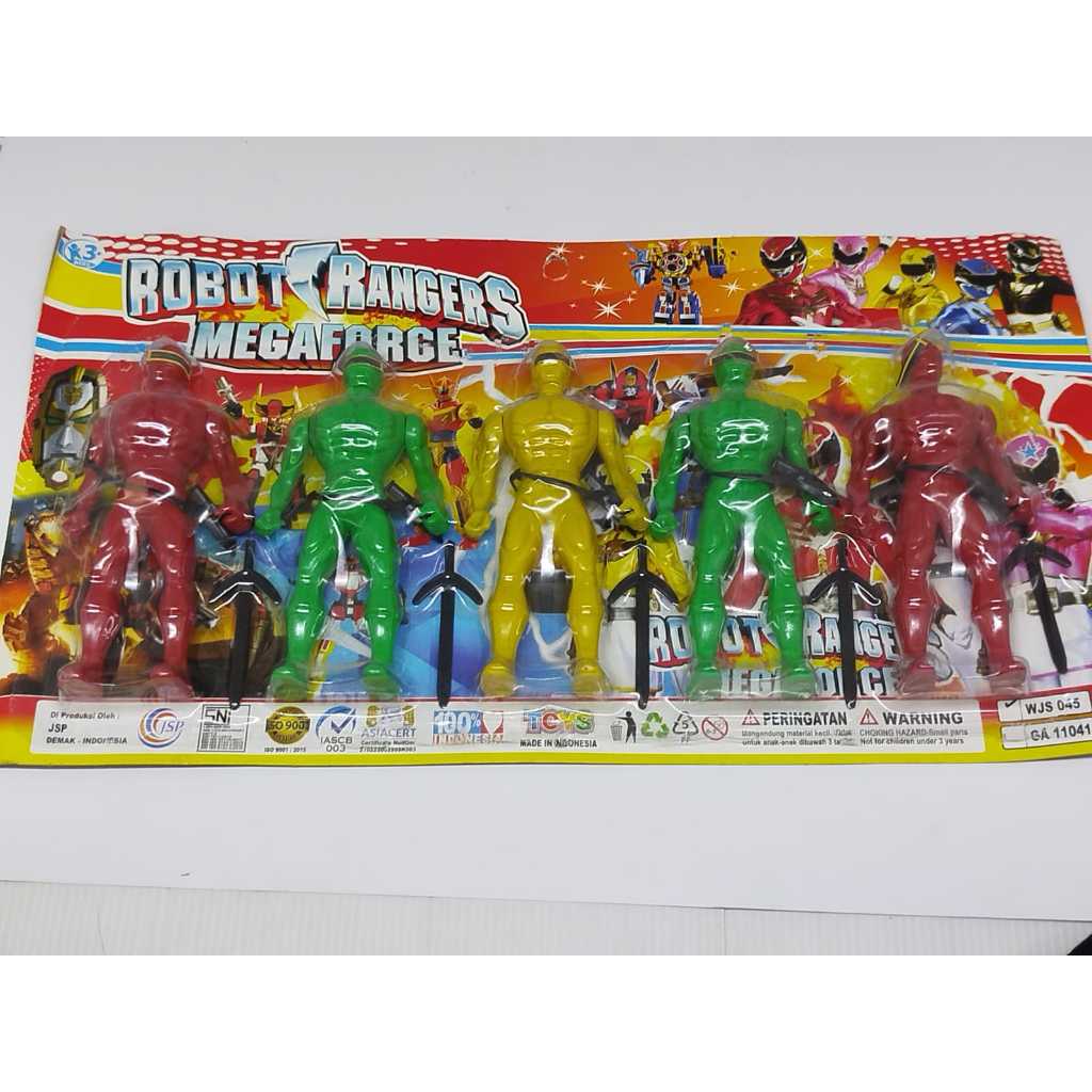 Mainan Anak Robot ranger WJS 045 / Robot plastik isi 5 pcs