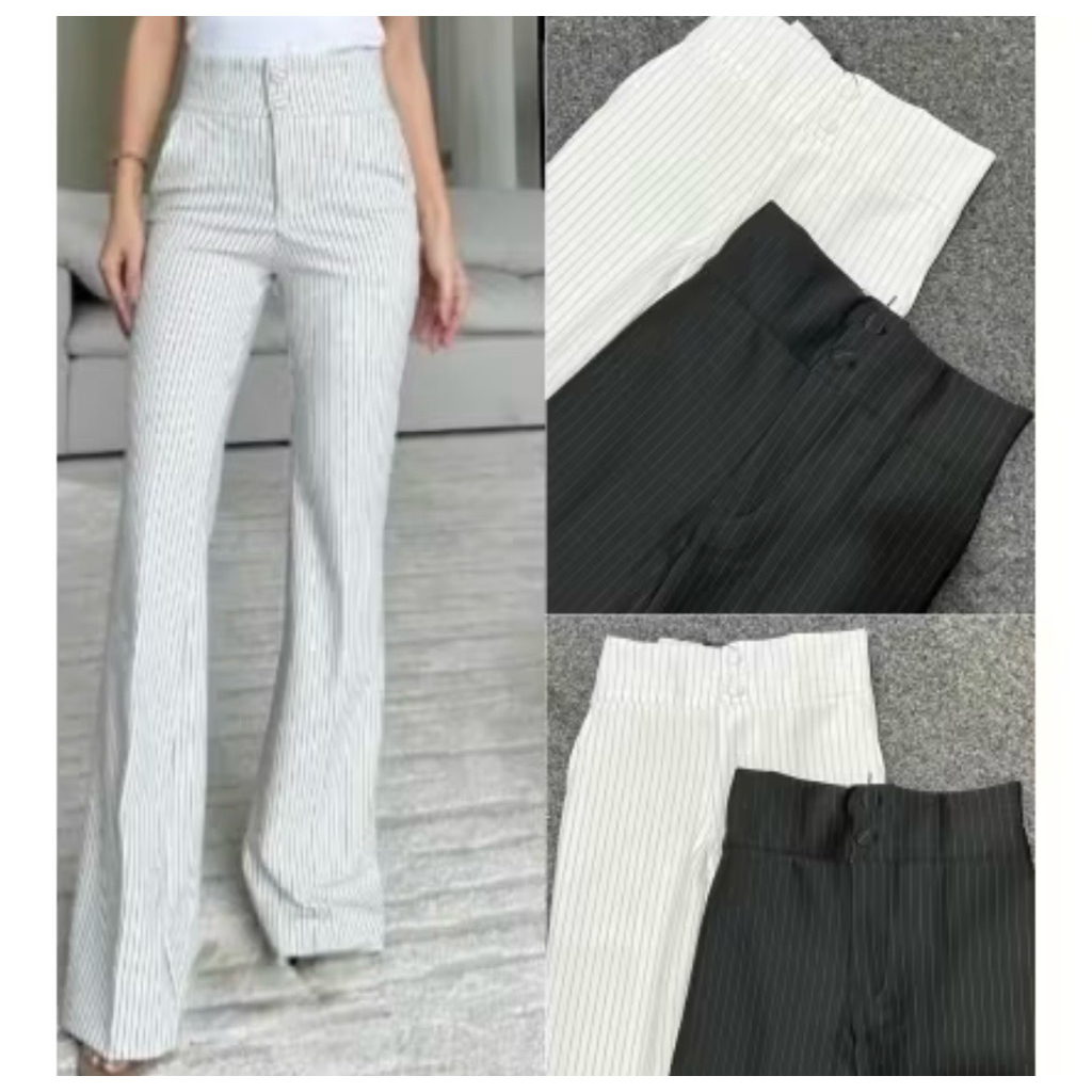 [Preloved] Promthong Highwaist Stripe Pants