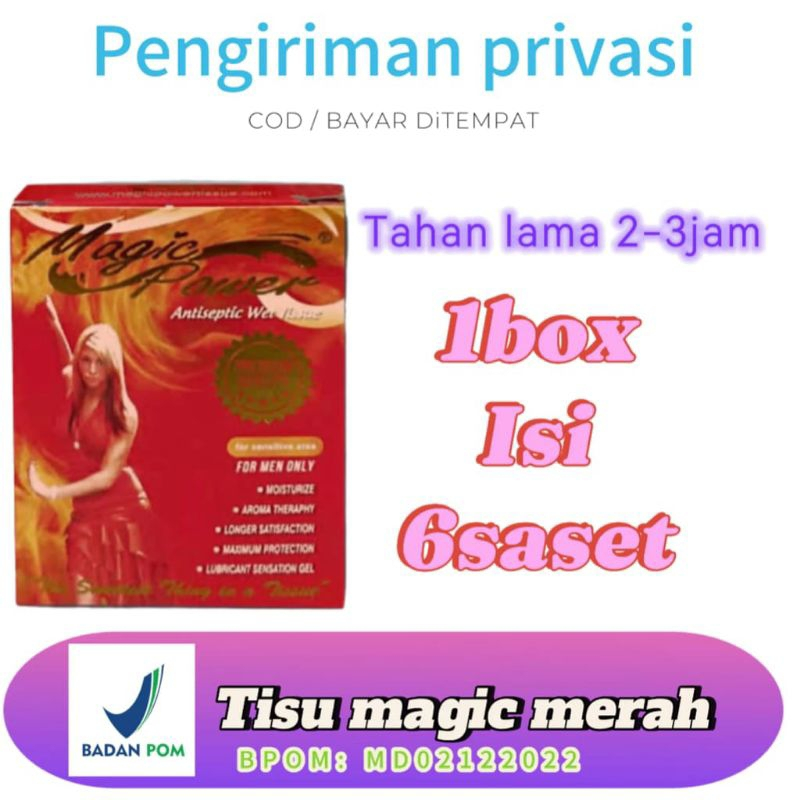 Tissue /Tisue / Tisu Megic Power Tissu Magic Merah isi 6 pcs