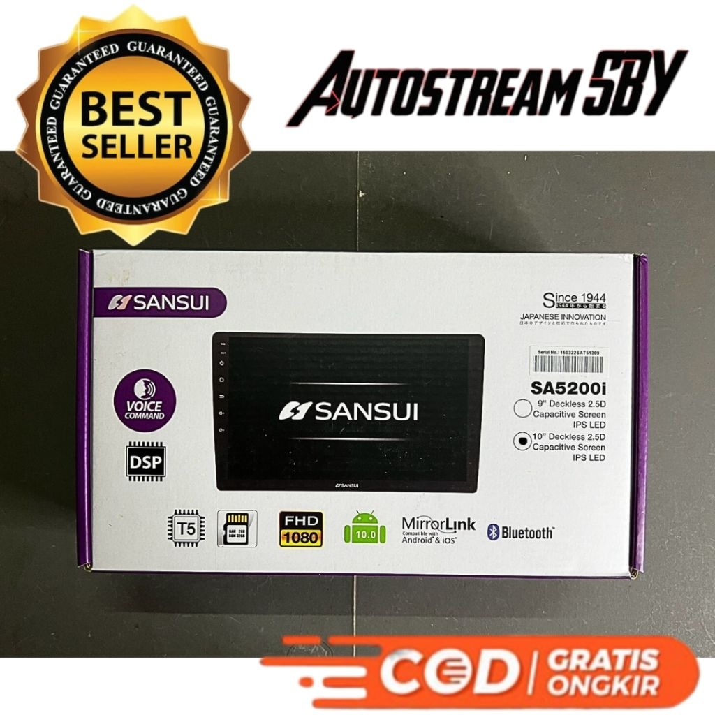 Head Unit Android Sansui 10 Inch RAM 2/32GB – Sansui T5 SA 5200i (with DSP) | Head Unit Mobil, Andro