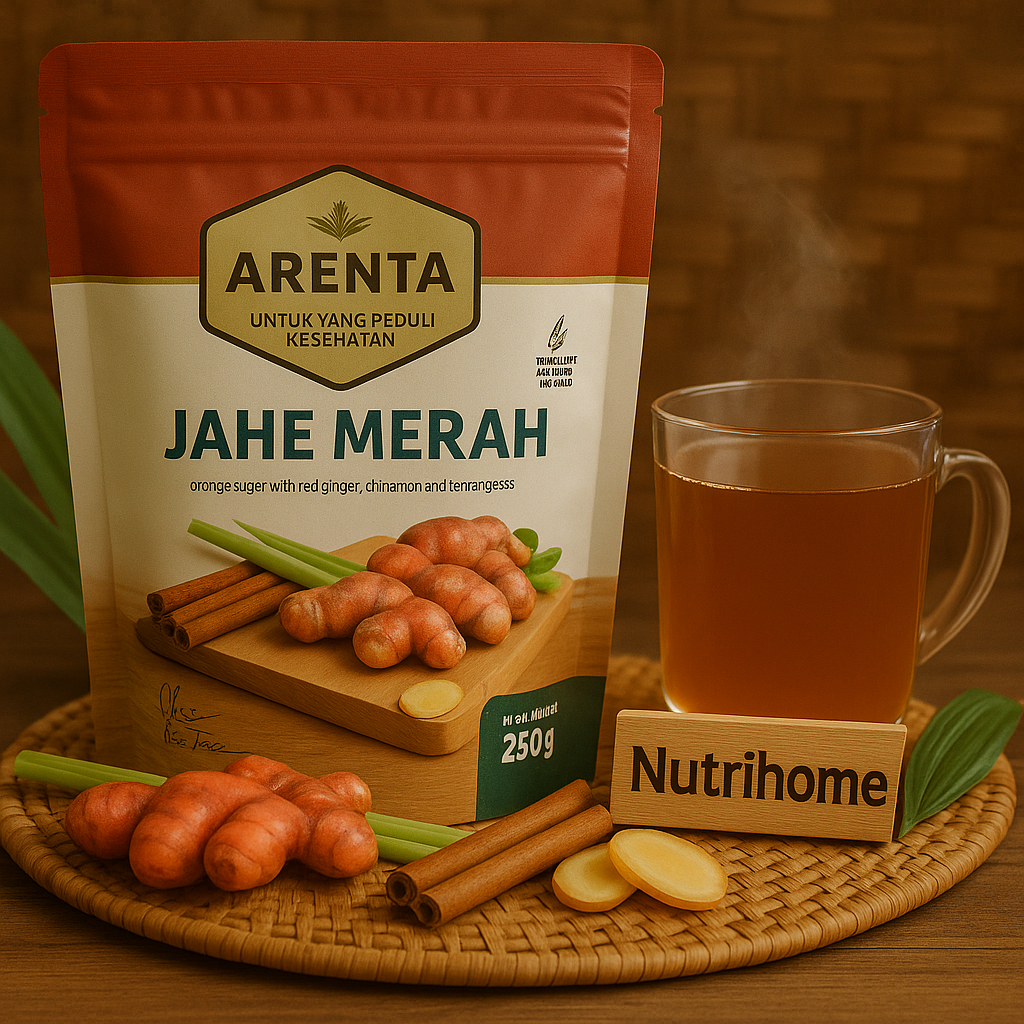 

Arenta Jahe Merah 250g – Minuman Herbal Tradisional Sehat | Red Ginger, Kayu Manis & Serai | Penghangat Tubuh Alami