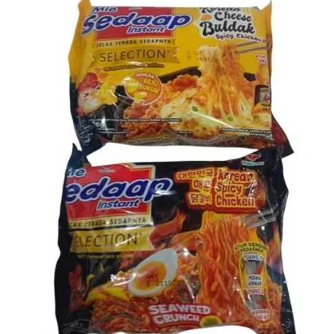 

Mie sedaap instant selectionVarianKorean cheese buldak 86gr Korean spicy chicken 87gr