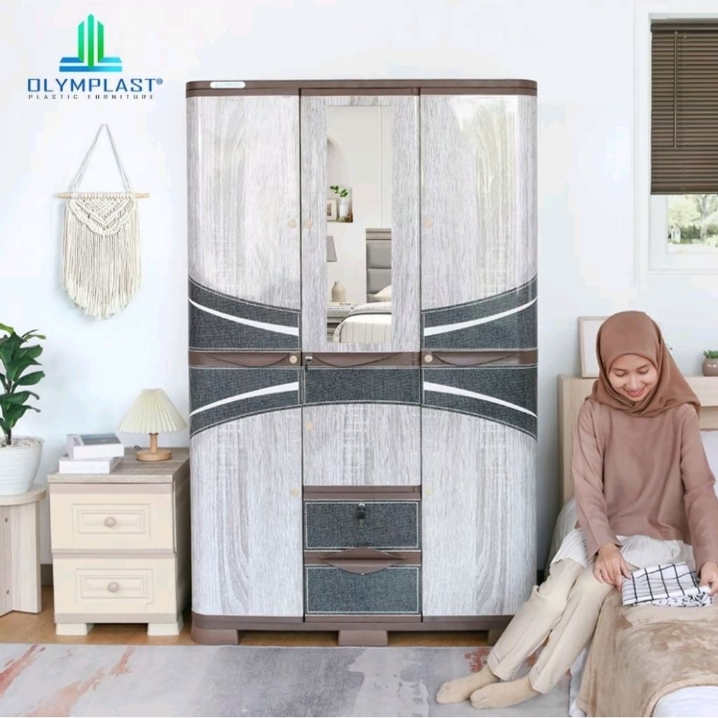 LEMARI PAKAIAN PLASTIK 3 PINTU OLYMPLAST - SCOC 3 PINTU OLYMPLAST