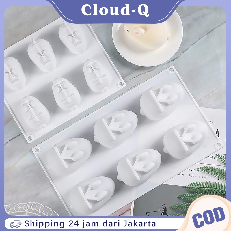 6/2 Lubang Pudding Jelly Coklat Cetakan Cetakan Silikon Kelinci 3d