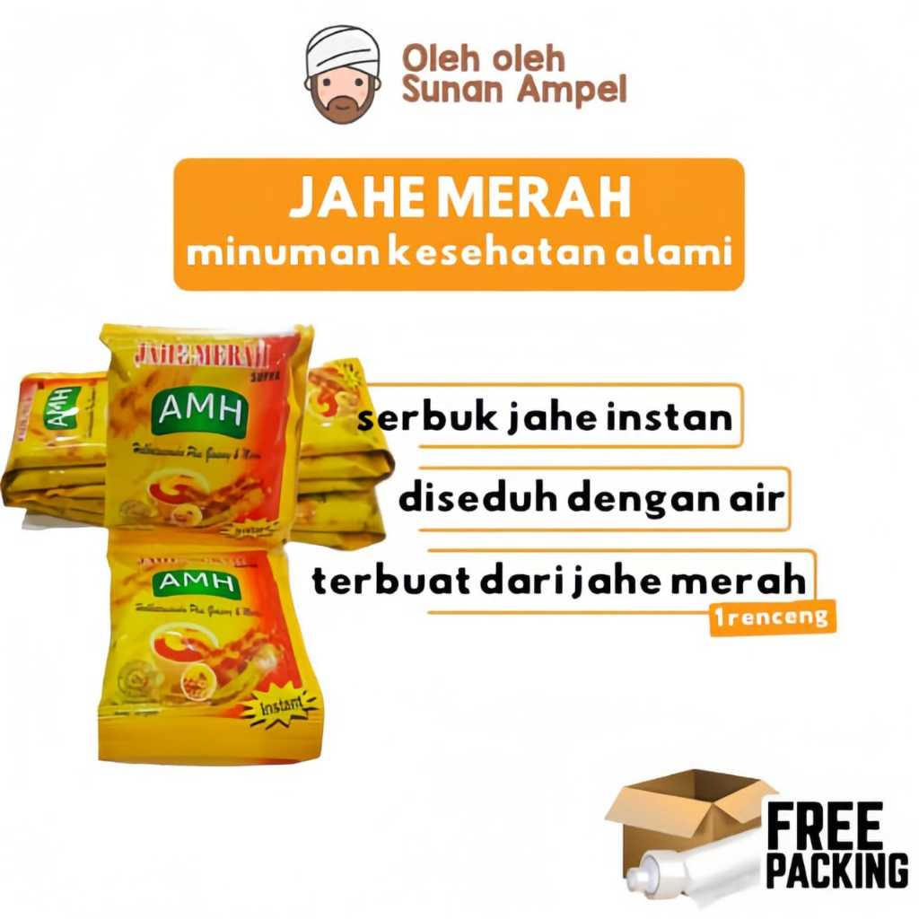 

( 1 RENCENG atau 10 PCS ) JAHE MERAH AMH MINUMAN KESEHATAN Dengan Ginseng Dapat Diseduh Dengan Air