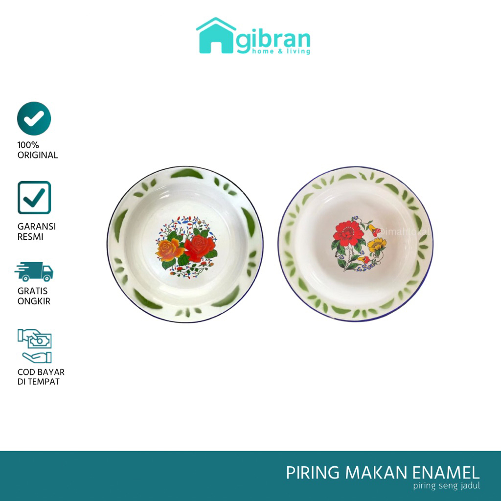 PIRING SENG ENAMEL JADUL 22 cm Berkualitas Tebal Murah