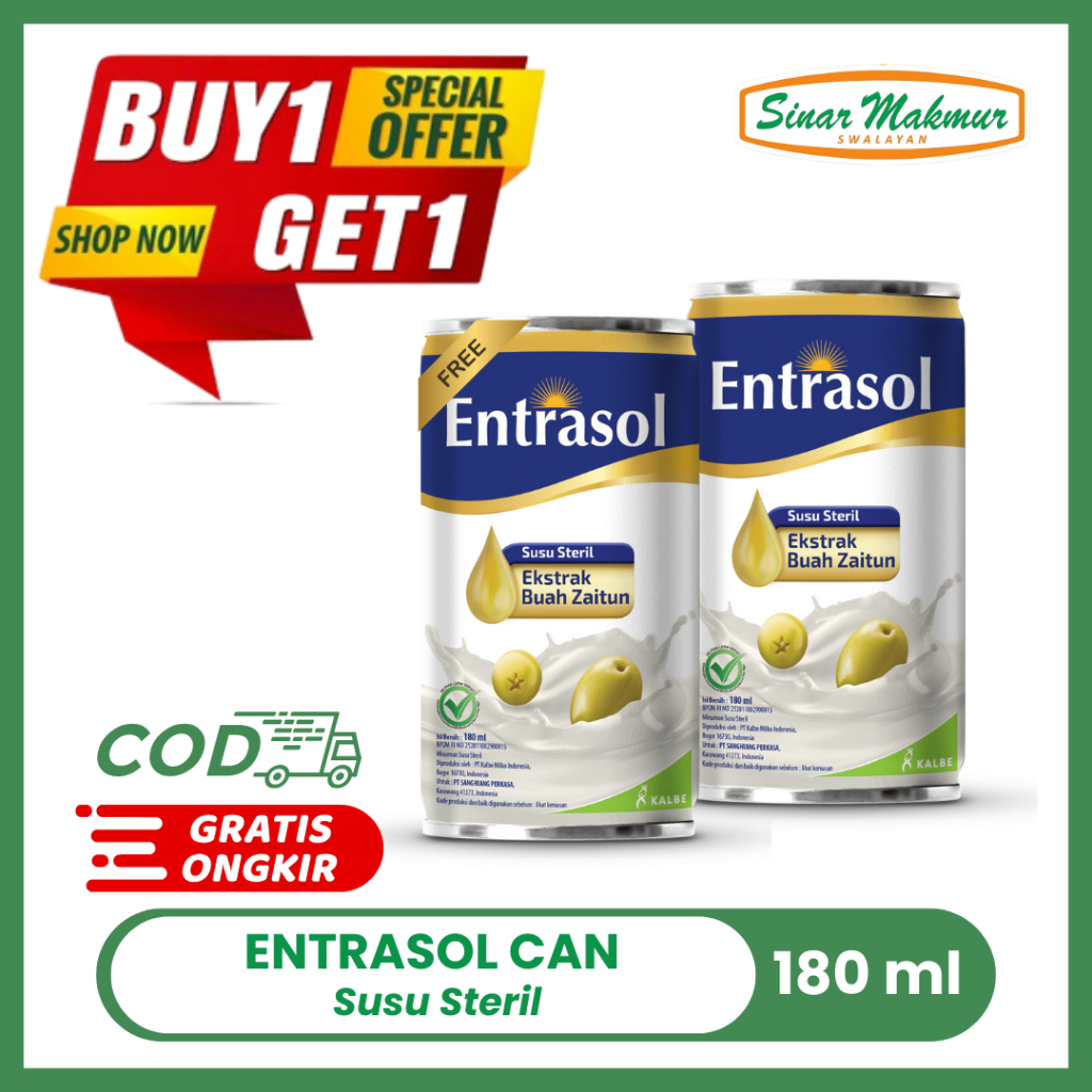 

[BELI 1 GRATIS 1] Entrasol Can Susu Steril 180ml
