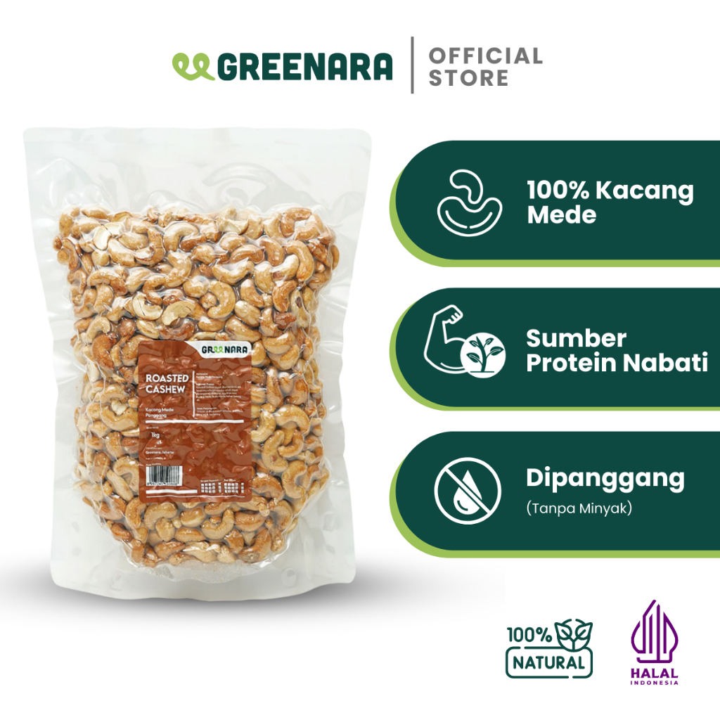 

Greenara - Kacang Mede Panggang 1kg / Roasted Cashew