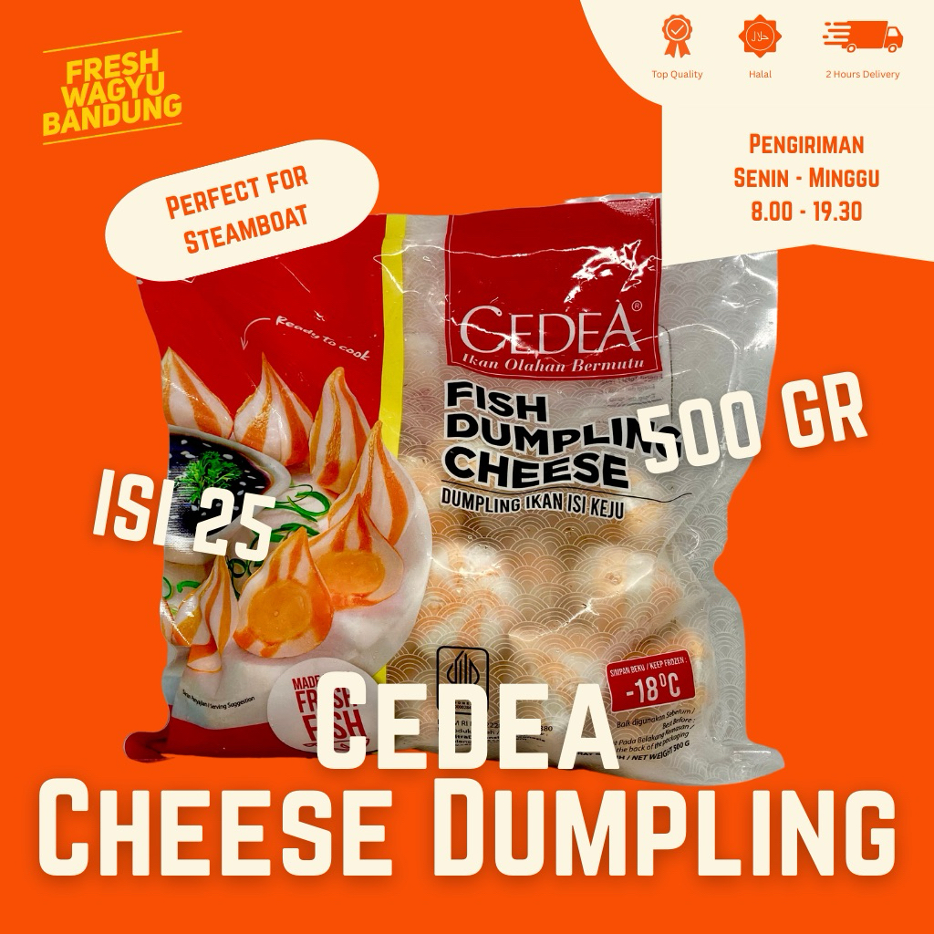 

CEDEA CHEESE DUMPLING PREMIUM Baso Ikan Keju Suki Steamboat Shabu