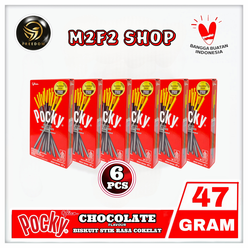 

Glico Pocky Biskuit Cokelat Original Stik | Chocolate Flavour - 47 gr (Kemasan 6 Pcs)