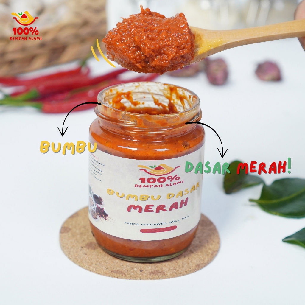 

100persen - Bumbu Dapur Dasar Merah Gilingan Instan kemasan Jar 250gr