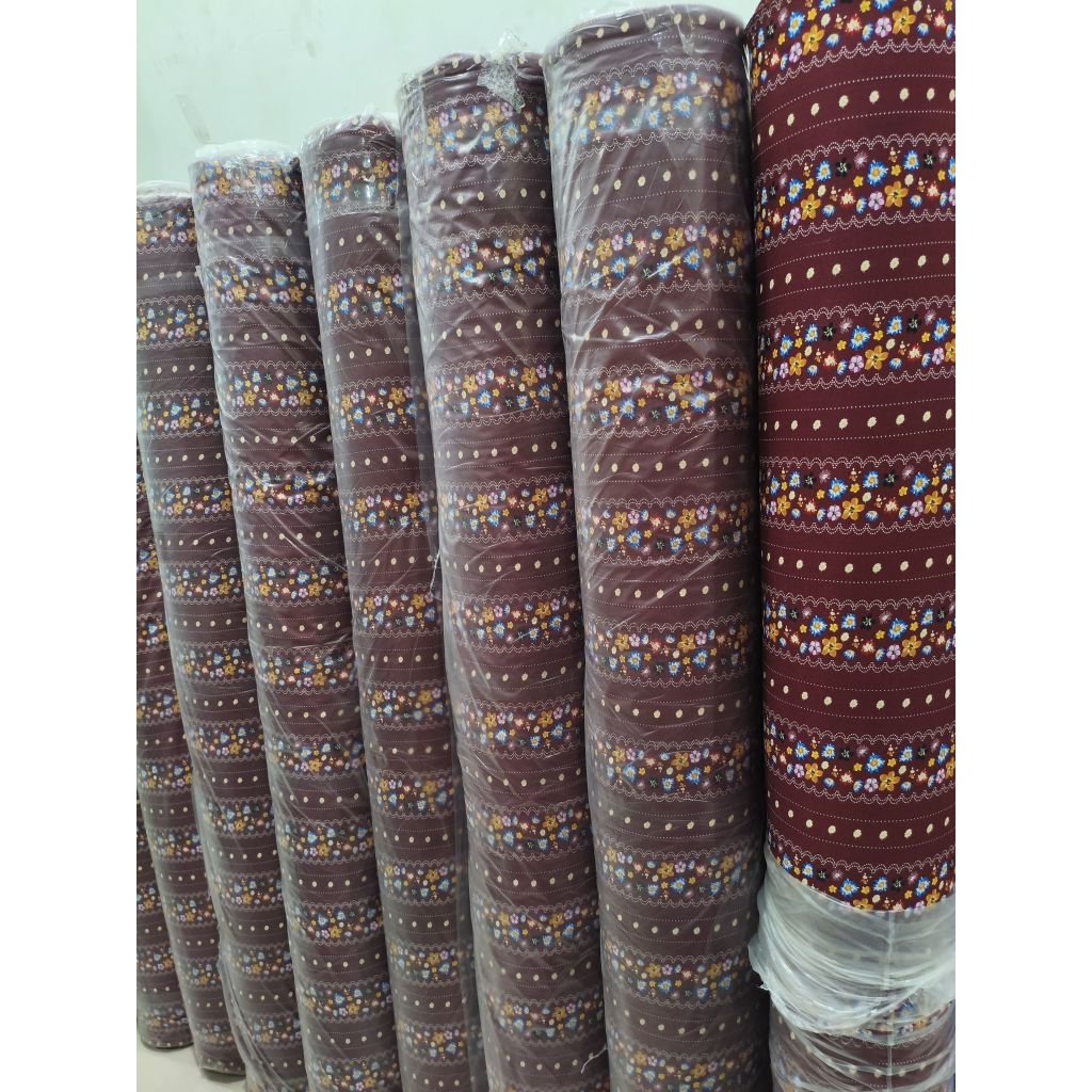 bahan kain katun rayon viscose premium motif kembang