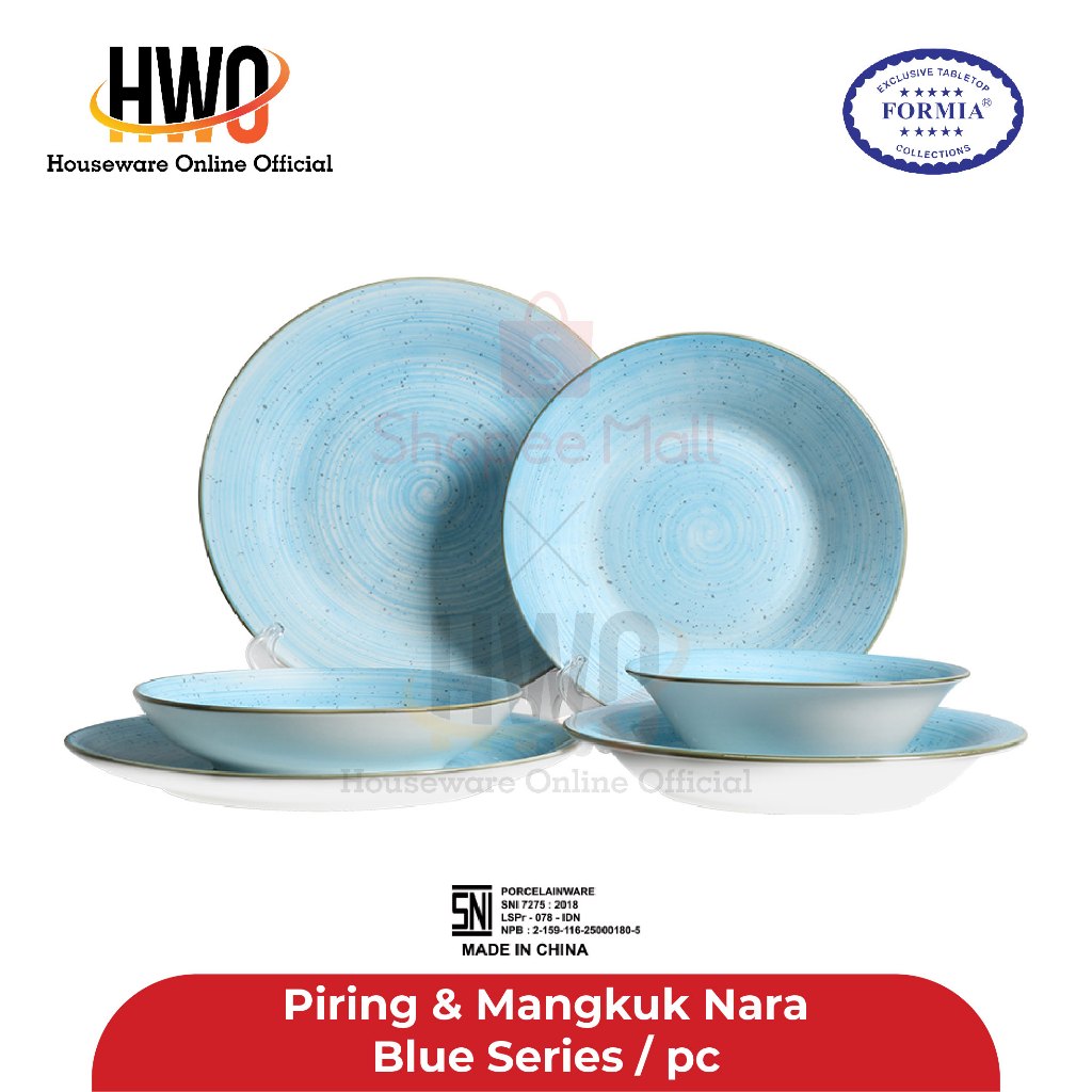 Formia Piring & Mangkuk Keramik Nara Blue Series
