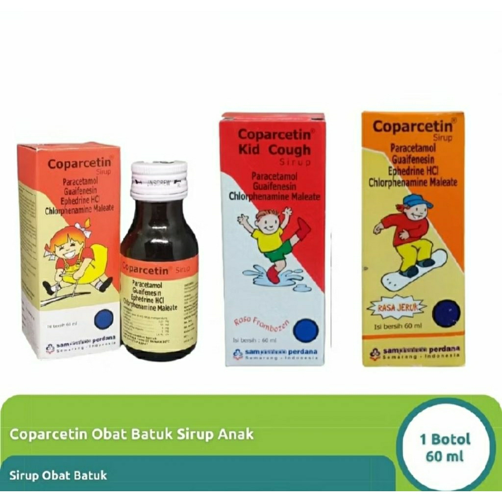 Coparcetin Sirup 60ml / Merah dan Orange / Obat Flu dan Batuk Anak / Obat Demam