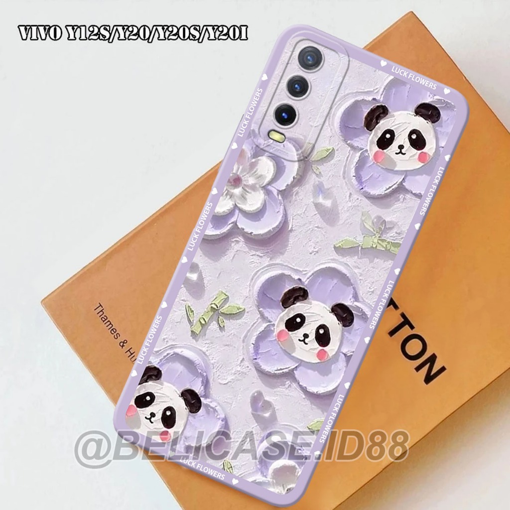 Softcase Vivo Y12S/Y20/Y20S/Y20i Motif Panda Aesthetic- Case Motif Keren - Case Terbaru - Case Kekin