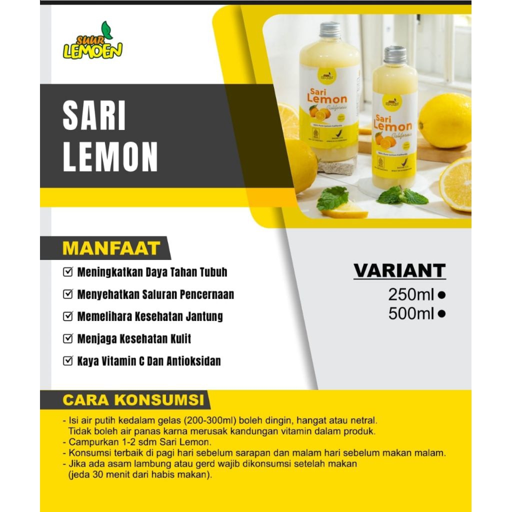 

SARI LEMON MURN 500ml - JUICE DIET