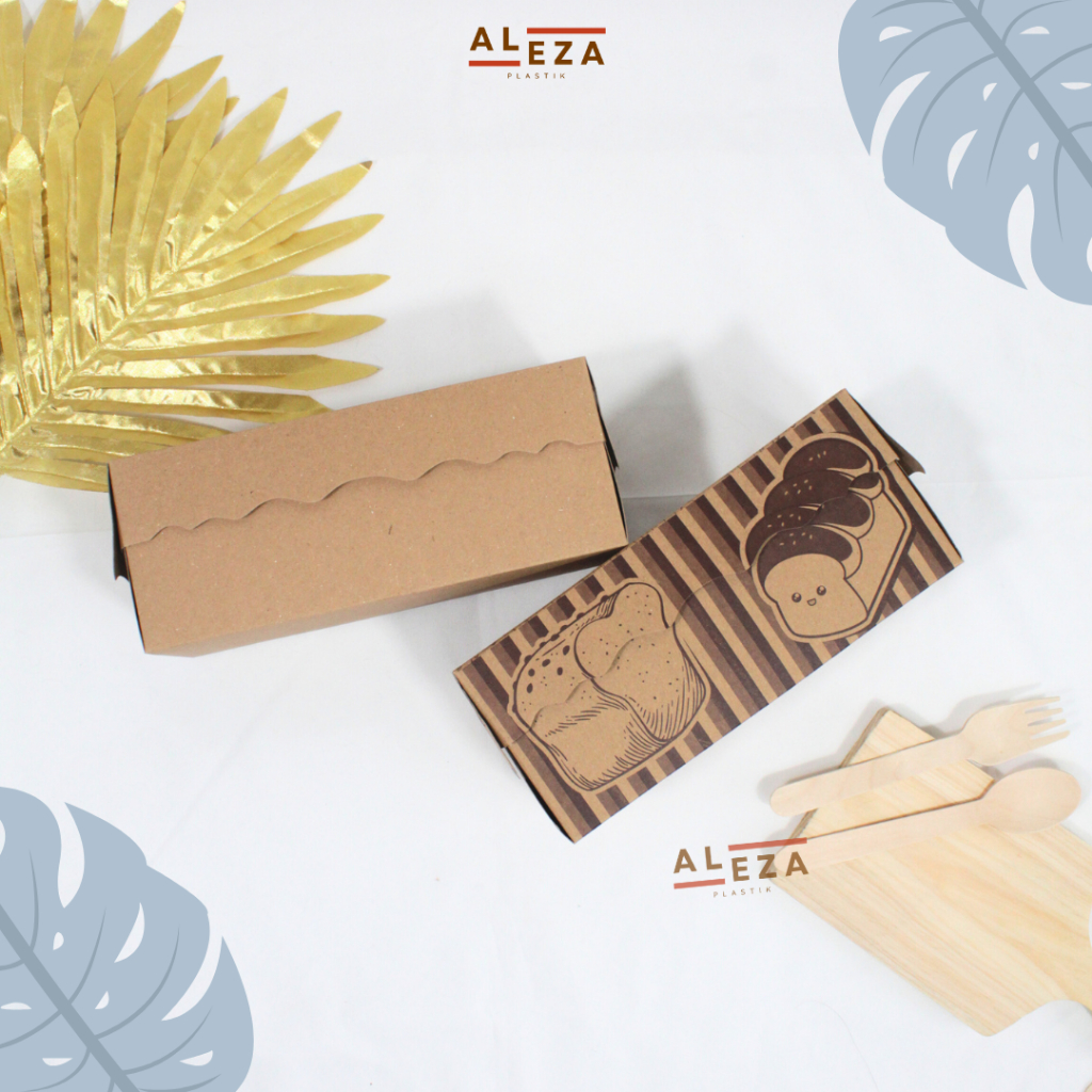 

iDk90 Dus Roti Bakar Box Roti Bakar Kemasan Roti Bakar Laminasi Food Grade Anti Minyak isi 25pcs