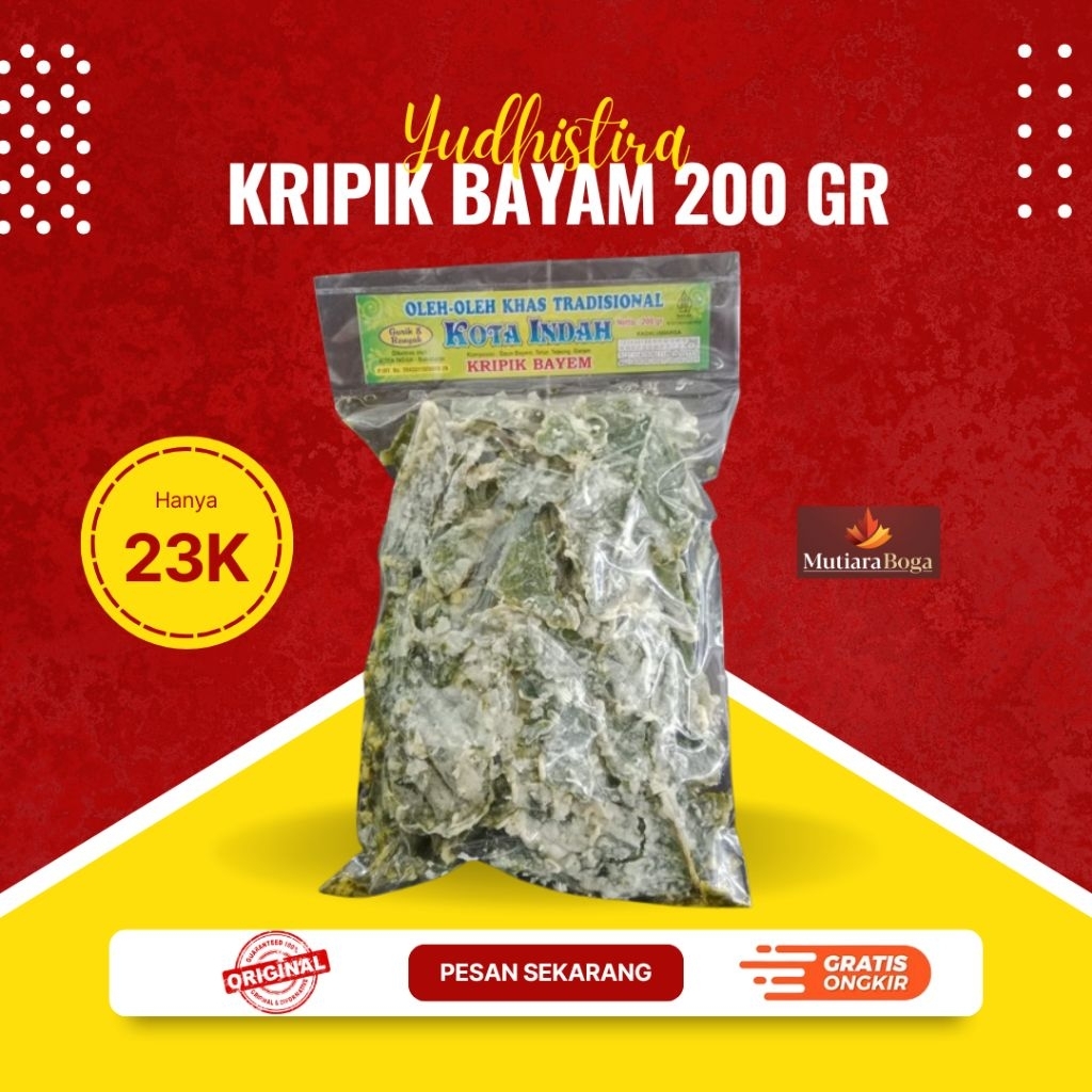 

Keripik Bayam Yudhistira 200 gram / Kripik Bayam