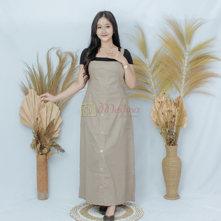 KODE I74T Overall Wanita Dewasa Standar  Jumbo Bahan Katun Combed Stretch