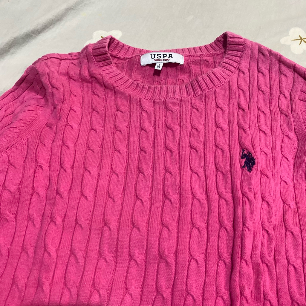 knitwear polo USPA cable knit