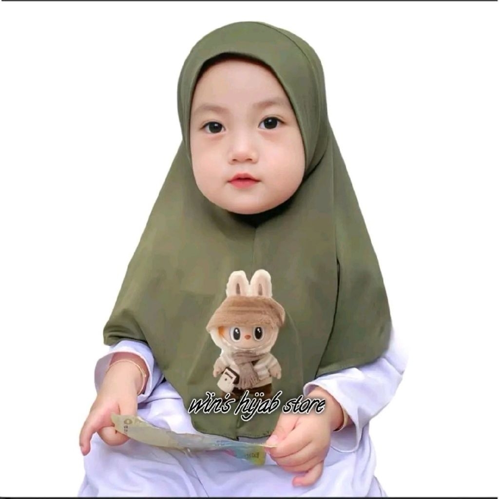Kerudung anak hijab LABUBU viral terbaru lucu hijab anak 1-10 tahun