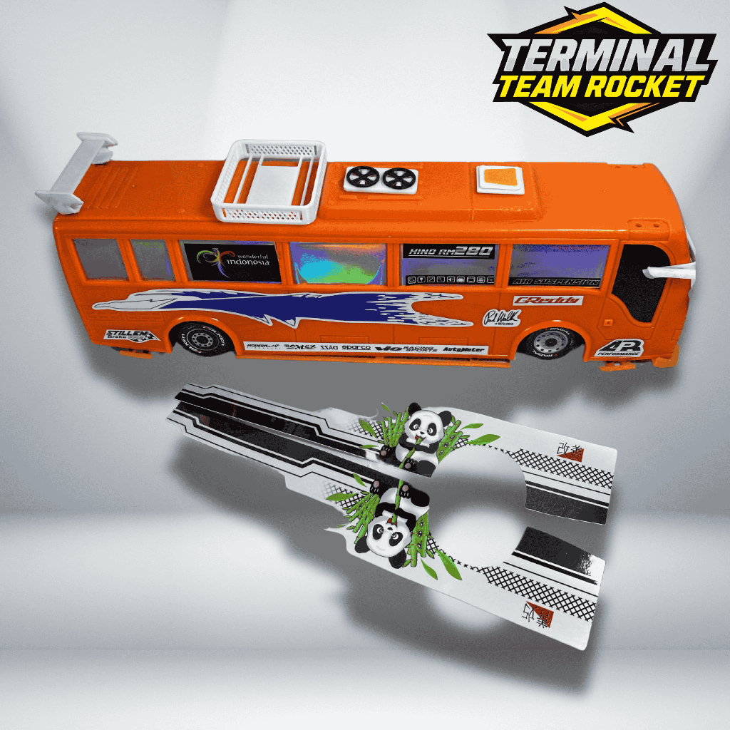 Stiker Livery KIDS PANDA Laminasi Full Body Original | aksesoris Miniatur Bus