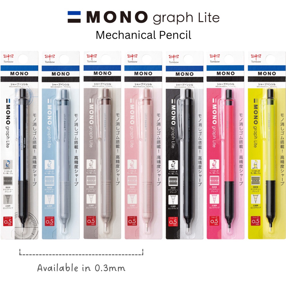 

KODE X33C Tombow Mono Graph Lite Mechanical Pencil for Precise Writing 3mm 5mm Monograph Pensil Mekanik