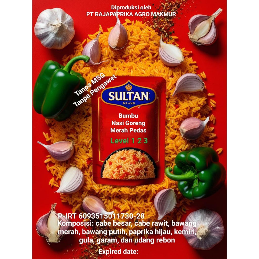 

Bumbu Nasi Goreng Merah Pedas Sultan 4x45 gram