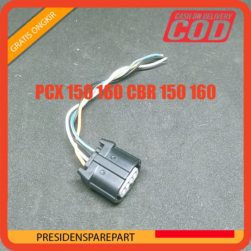 Socket - Soket Sensor Choke/Soket IACV  Honda PCX 150 160 CBR 150 ADV 150 160 Pin 4/Kaki 4 ORIGINAL